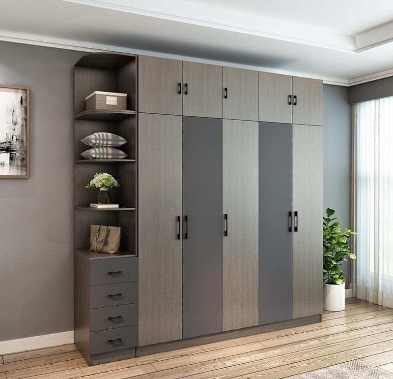 Tủ quần áo màu xám ghi 3 cánh